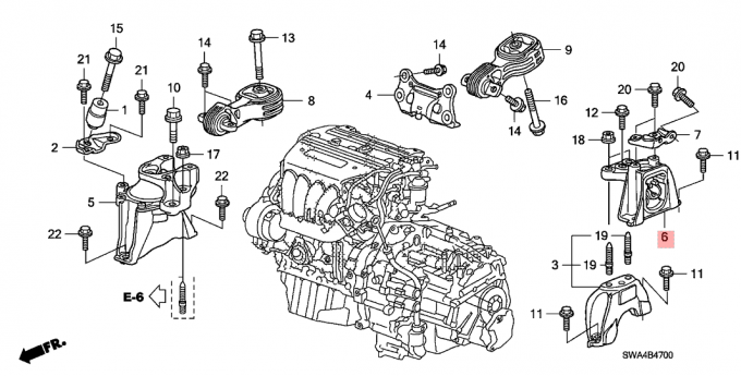 Транс-держатель 2007-2011 Хонда КРВ подвесок двигателя коробки передач резиновый 2,4 Л НА 50850-СВН-П81