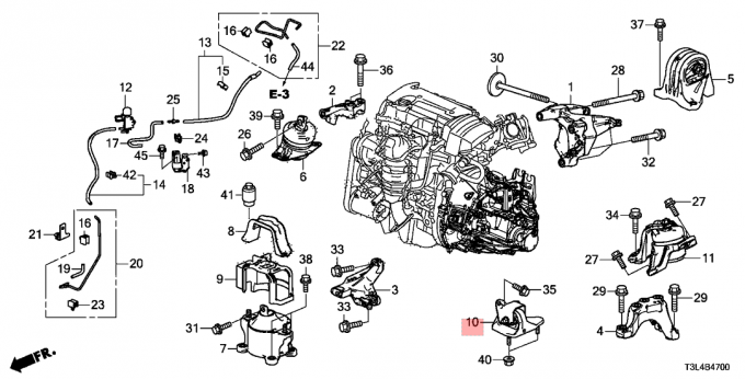 Транс Хонда Аккорд 2013-2015 Ассы протиркой МТг подвесок двигателя коробки передач резиновый 2,4 л 50850-Т2Ф-А11