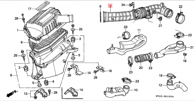 Труба шланга трубопровода, изготовленный на заказ трубопровод Хонда Аккорд Оддыссей 1994-1997 забора воздуха